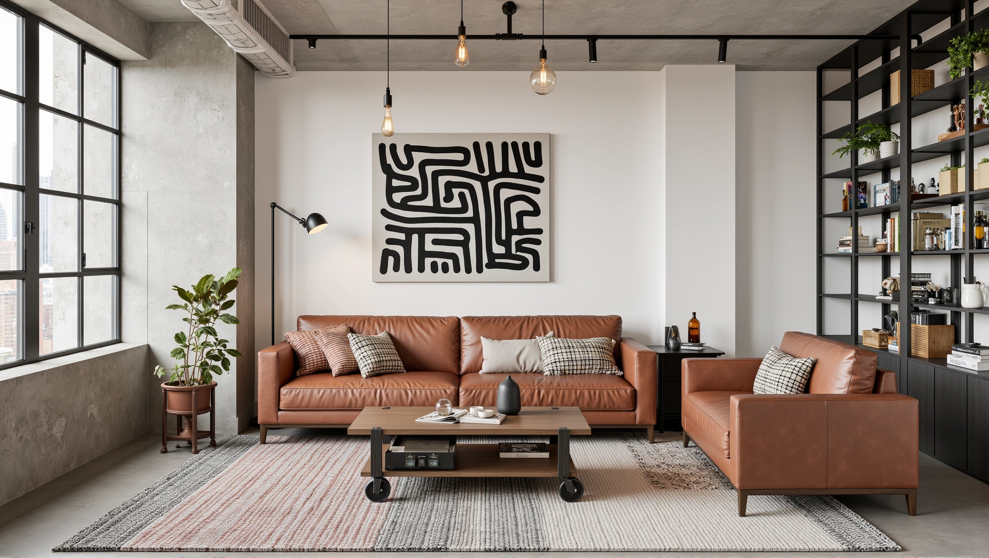 An Industrial-Chic Living Space Living room 3