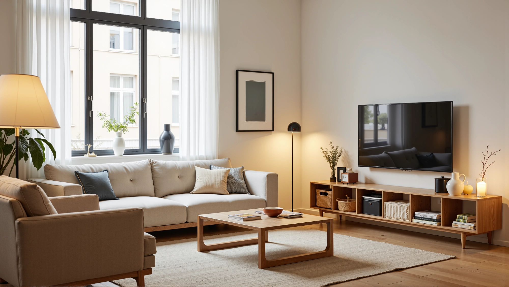 Light Wood Warm Tone Minimal Relaxed Living Hall Living room 4