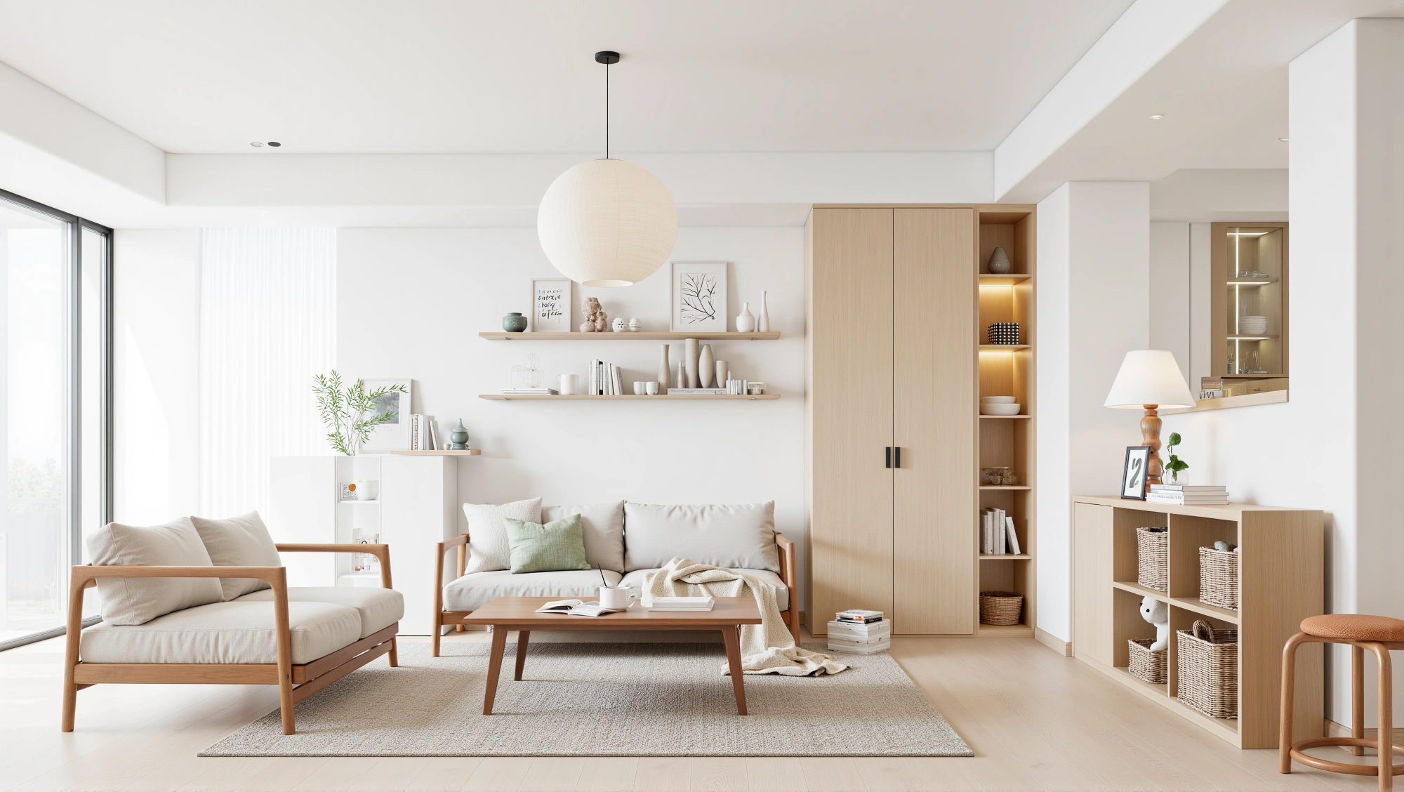 Soft Wood & Pale White A Relaxed Living Space Living room 2