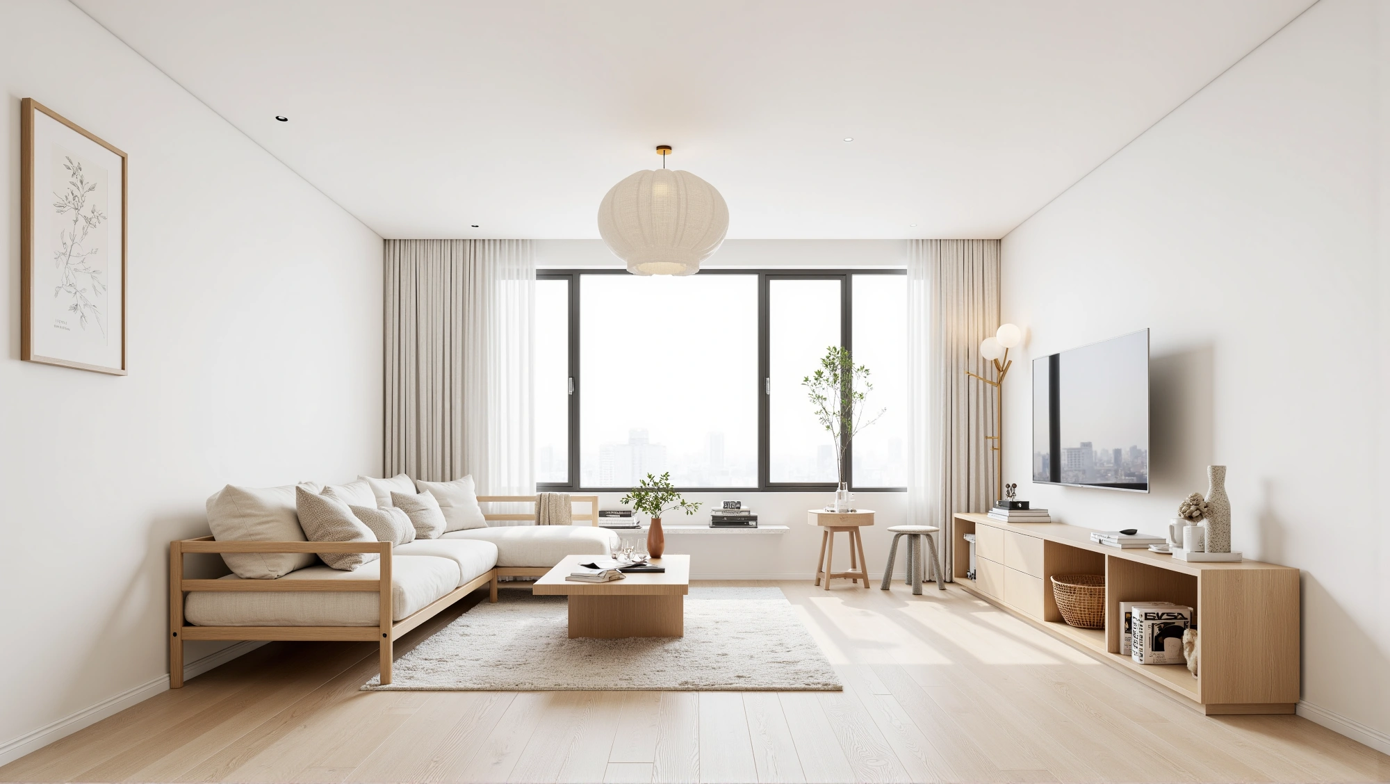 Soft Wood & Pale White A Relaxed Living Space Living room 3