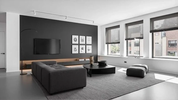 Gray-Tone Minimalism Sleek Textured Living Space