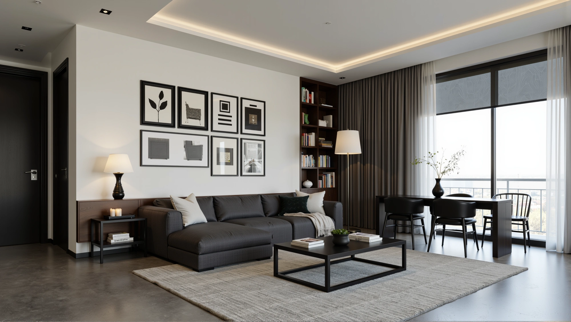 Dark Brown Elegant Tone Living Space Living room 4