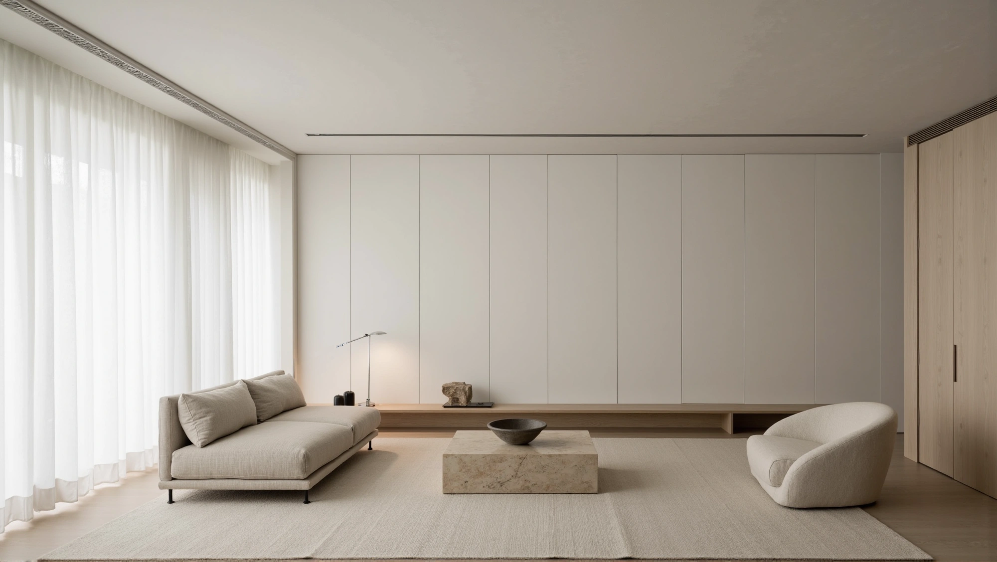 Neutral Wabi-Sabi Natural Texture Relaxed Home Living room 1