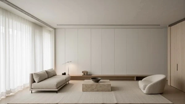 Neutral Wabi-Sabi Natural Texture Relaxed Home living-room