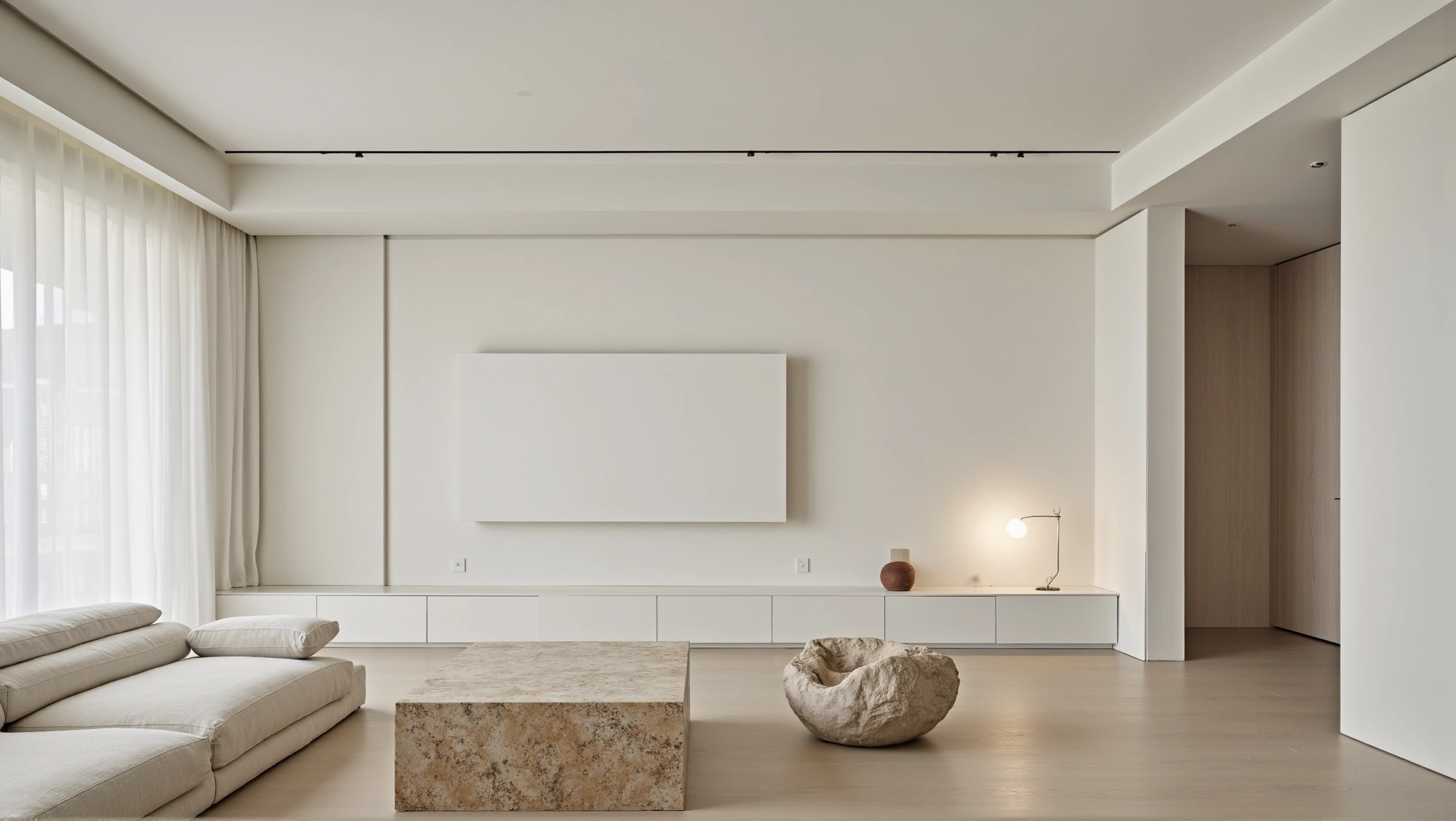 Neutral Wabi-Sabi Natural Texture Relaxed Home Living room 2