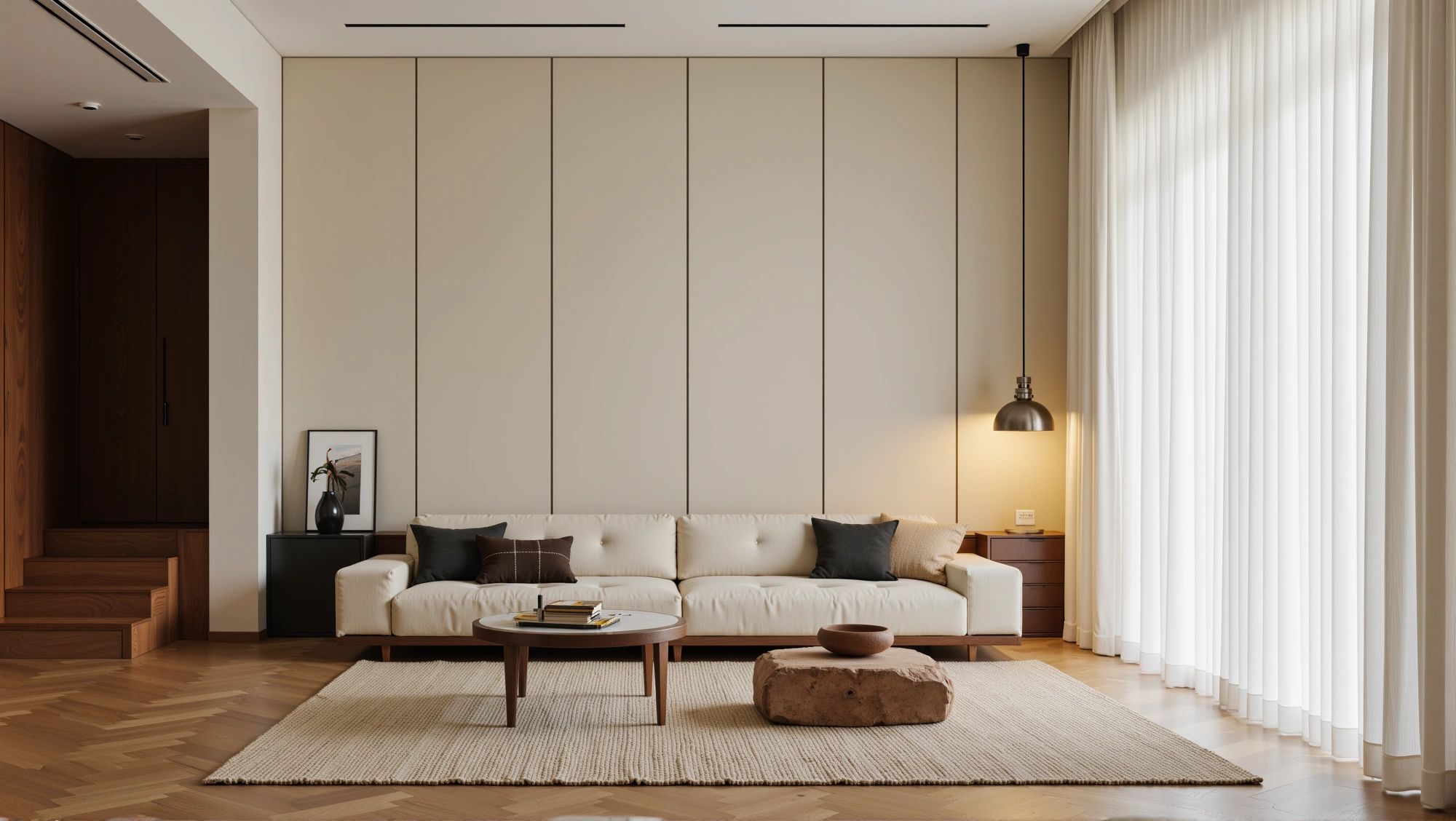 Warm Beige Soft Tone Relaxed Living Space Living room 1