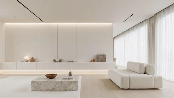Soft Minimalist Residence Light living-room