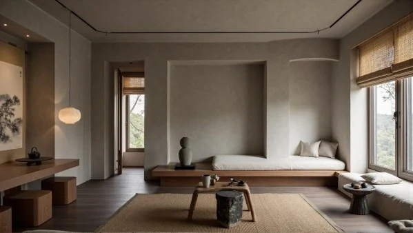 Plain Zen Natural Texture Living Space living-room