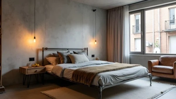 Industrial Style Bedroom and Bathroom bedroom