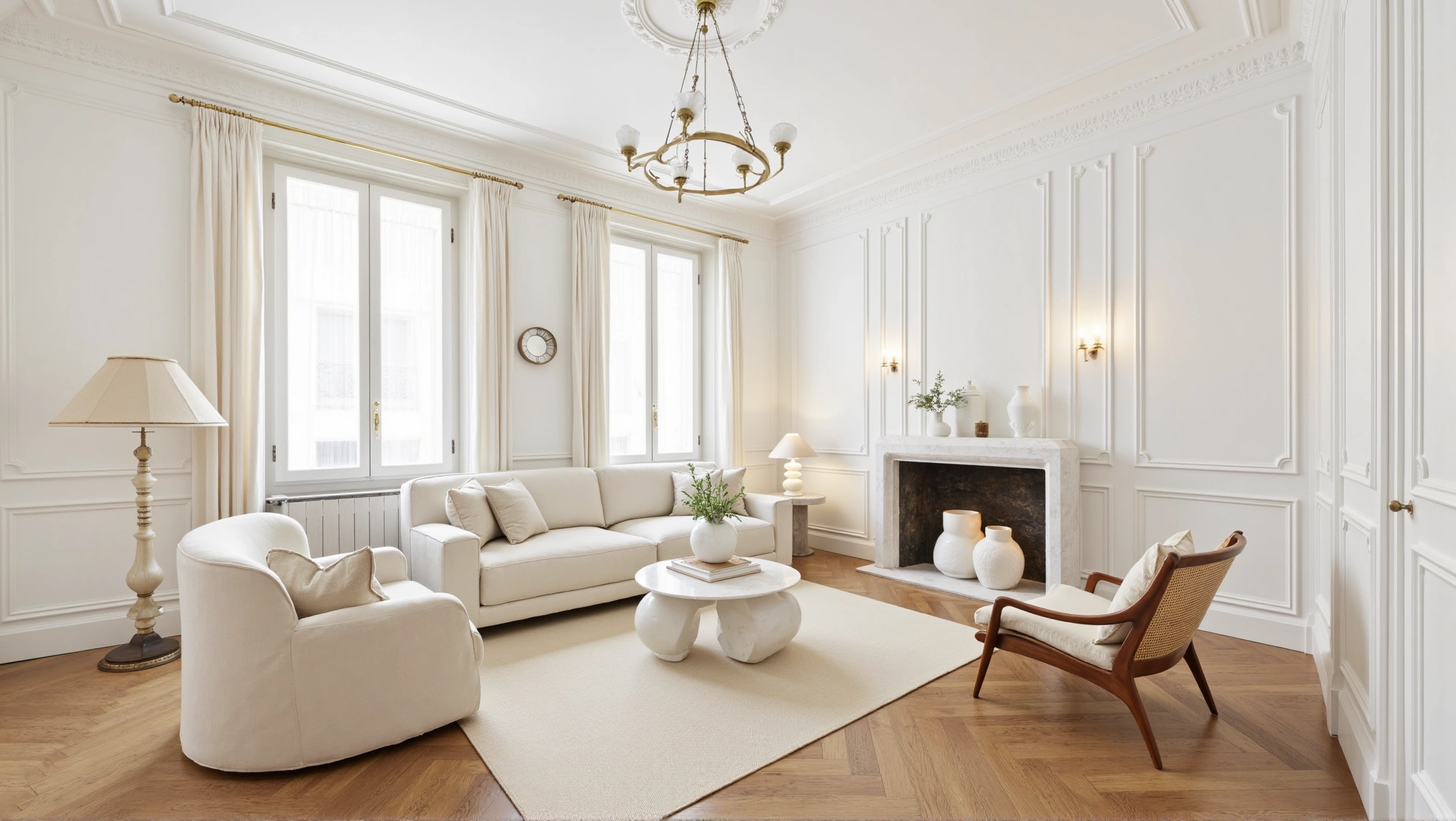 Gilded Whispers in French Soft Retro Living Room Living room 1