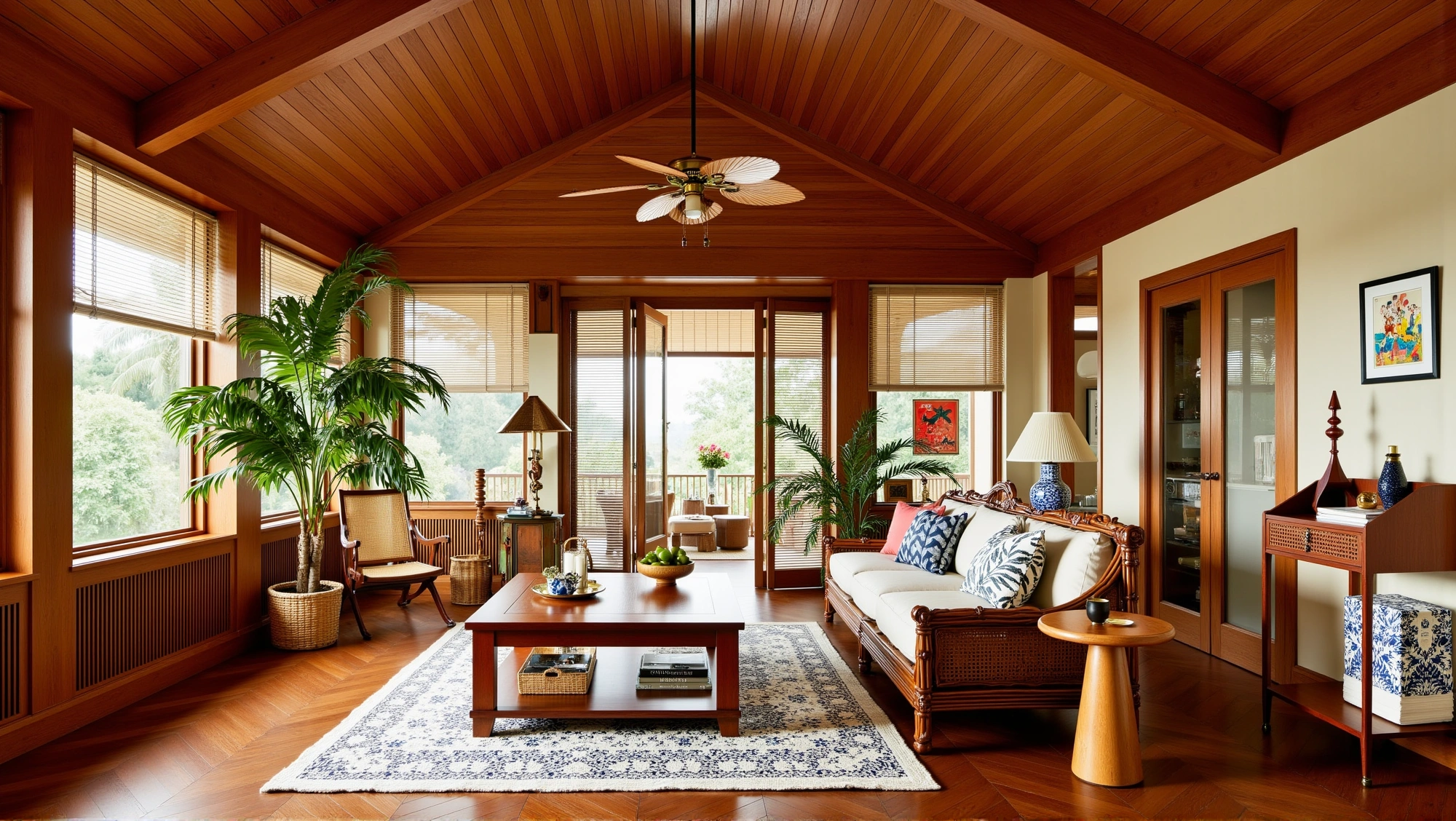 Nanyang Relaxation in Wood Retro Living Room Living room 3