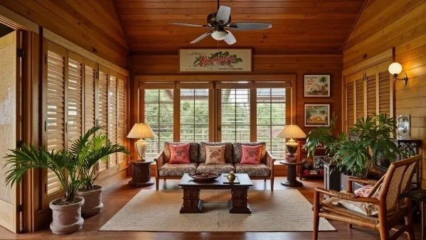 Nanyang Relaxation in Wood and Coconut Wind living-room