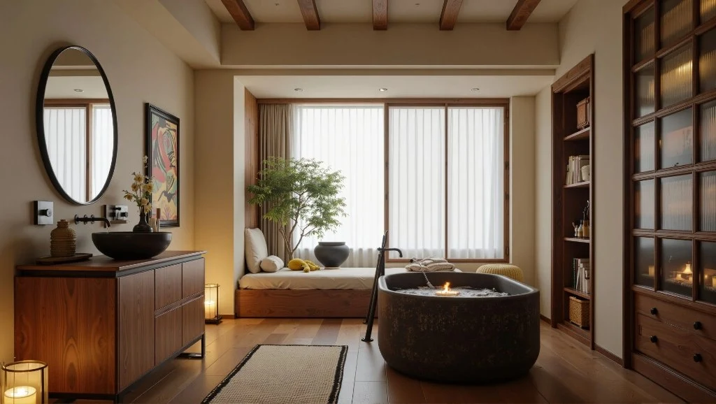 Wooden Charm: A Healing Realm of Elegant Bathroom bedroom