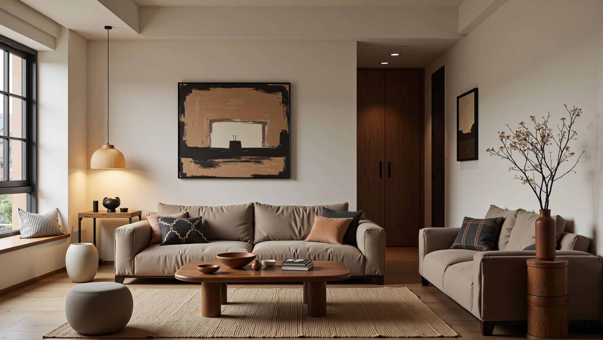 Relaxed Abode Wrapped in Natural Textures Living room 6