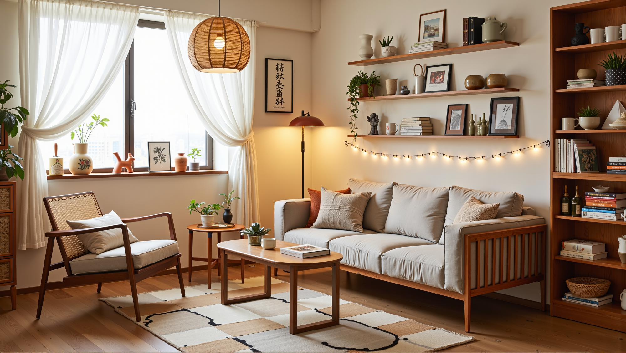 Warm Wood & Soft Tones Relaxed Abode Living room 5