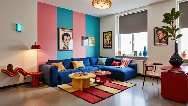 Pop Art Color Clash Vibrant Living Room living-room