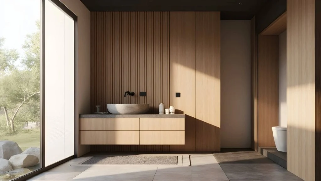 Tranquility Wood-Toned Bathroom bathroom