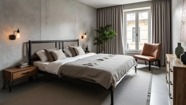 Textural Poetics of Rigidity and Softnes bedroom