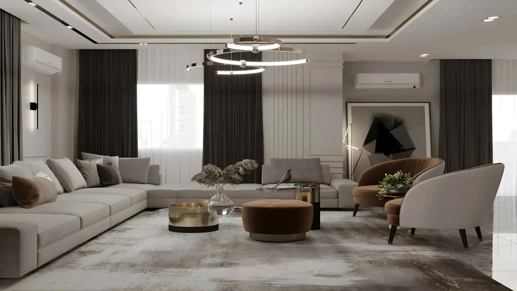 modern full hose render living-room