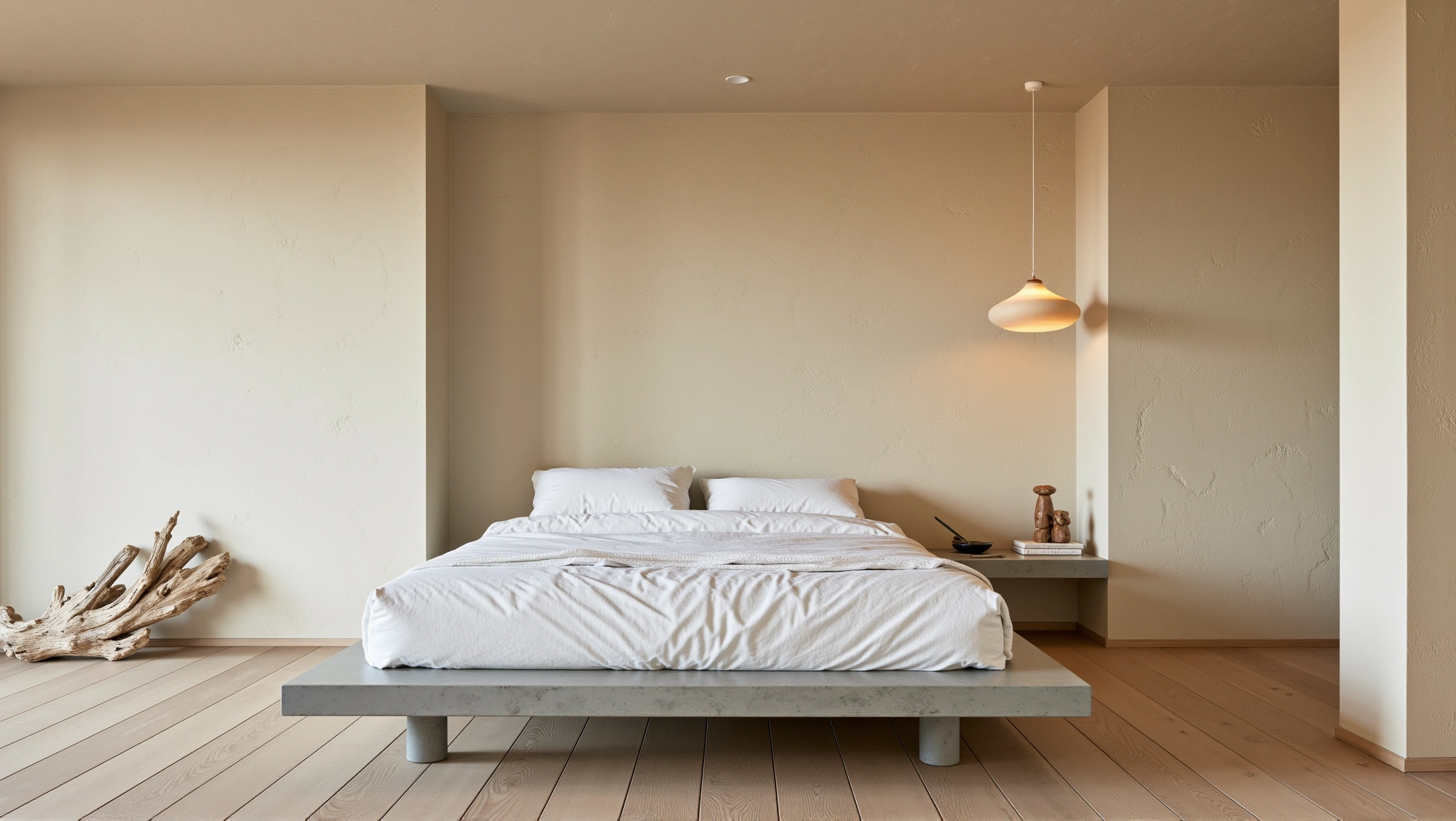 Soft-Toned Rest Space Wrapped In Textures Bedroom 1