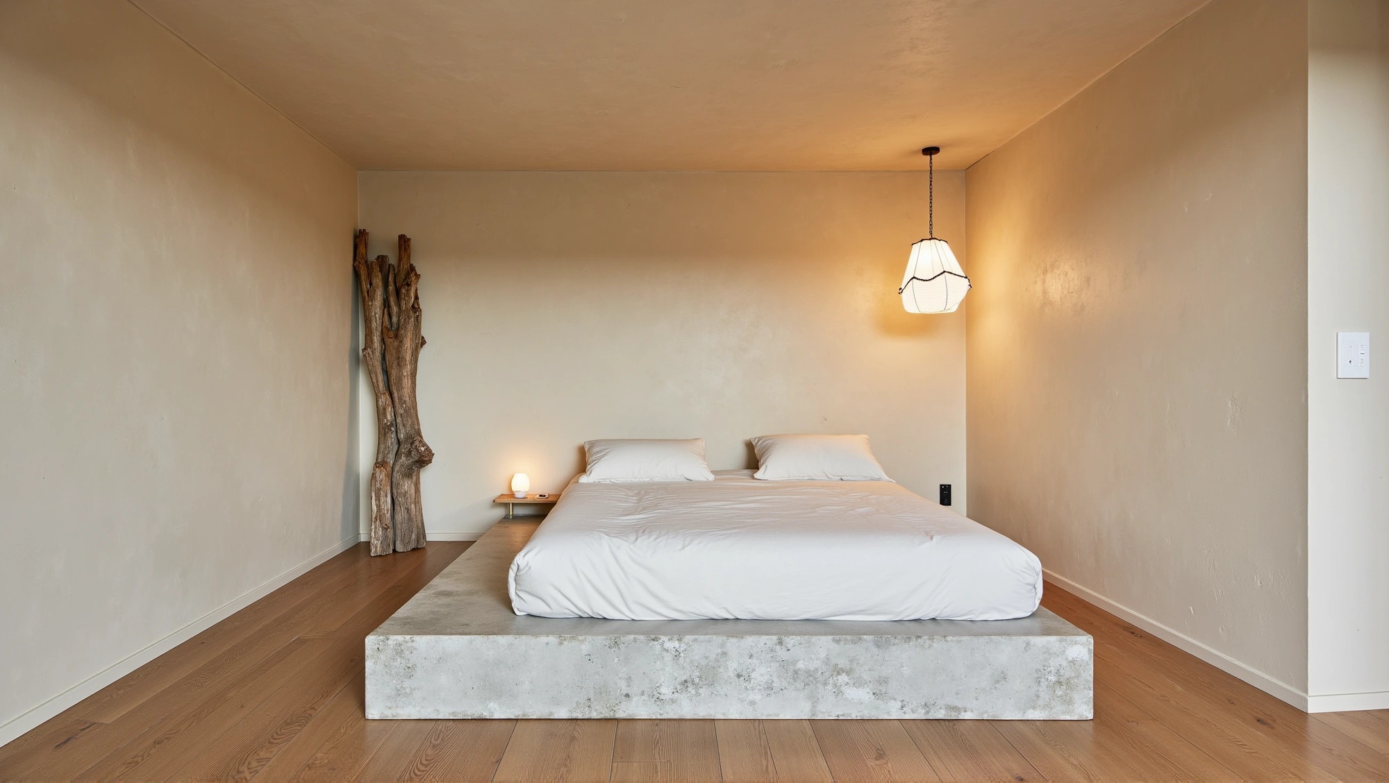 Soft-Toned Rest Space Wrapped In Textures Bedroom 2
