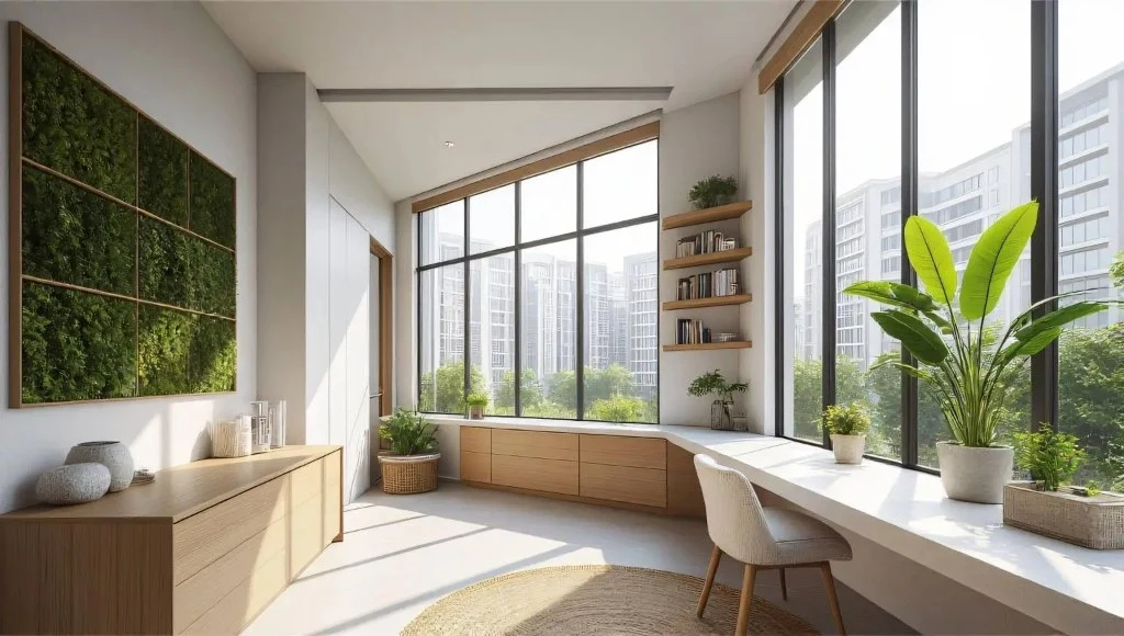 A Gentle Encounter Between Nature and Modernity study-room