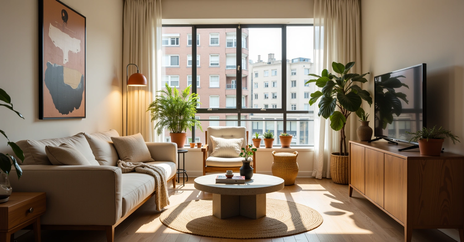 Japanese Wabi-Sabi Natural Minimalist Home Living room 3