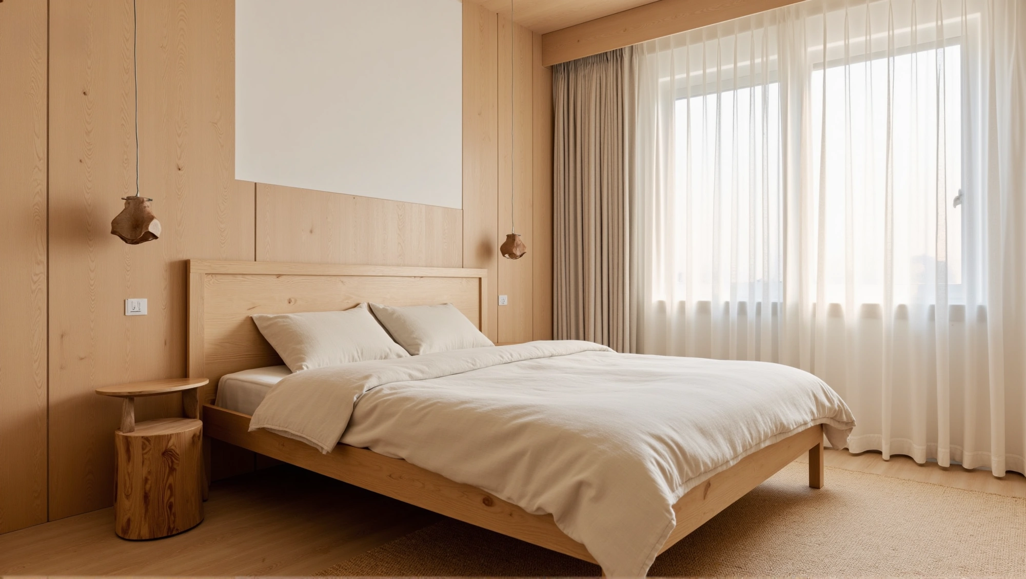 Soft Bedroom Wrapped In Warm Wood And Light Bedroom 2