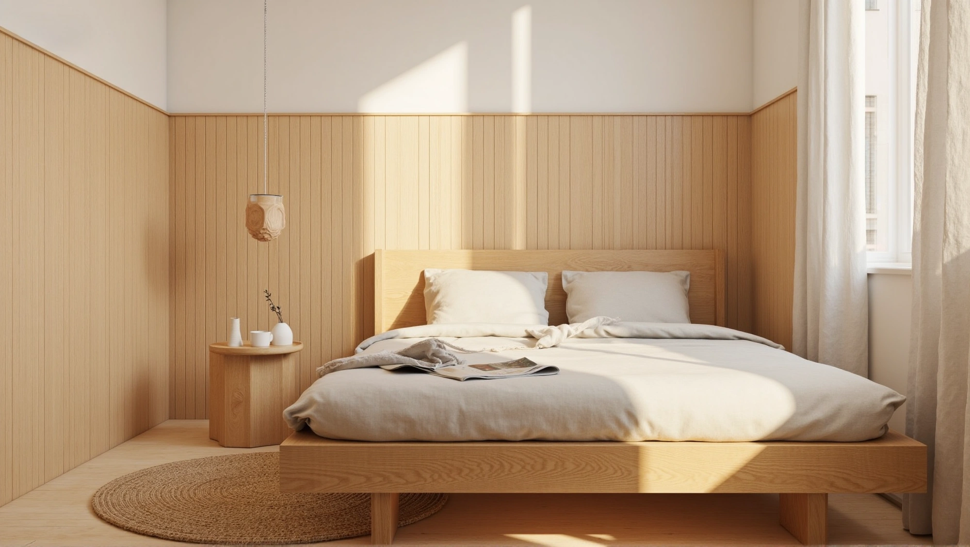 Soft Bedroom Wrapped In Warm Wood And Light Bedroom 4