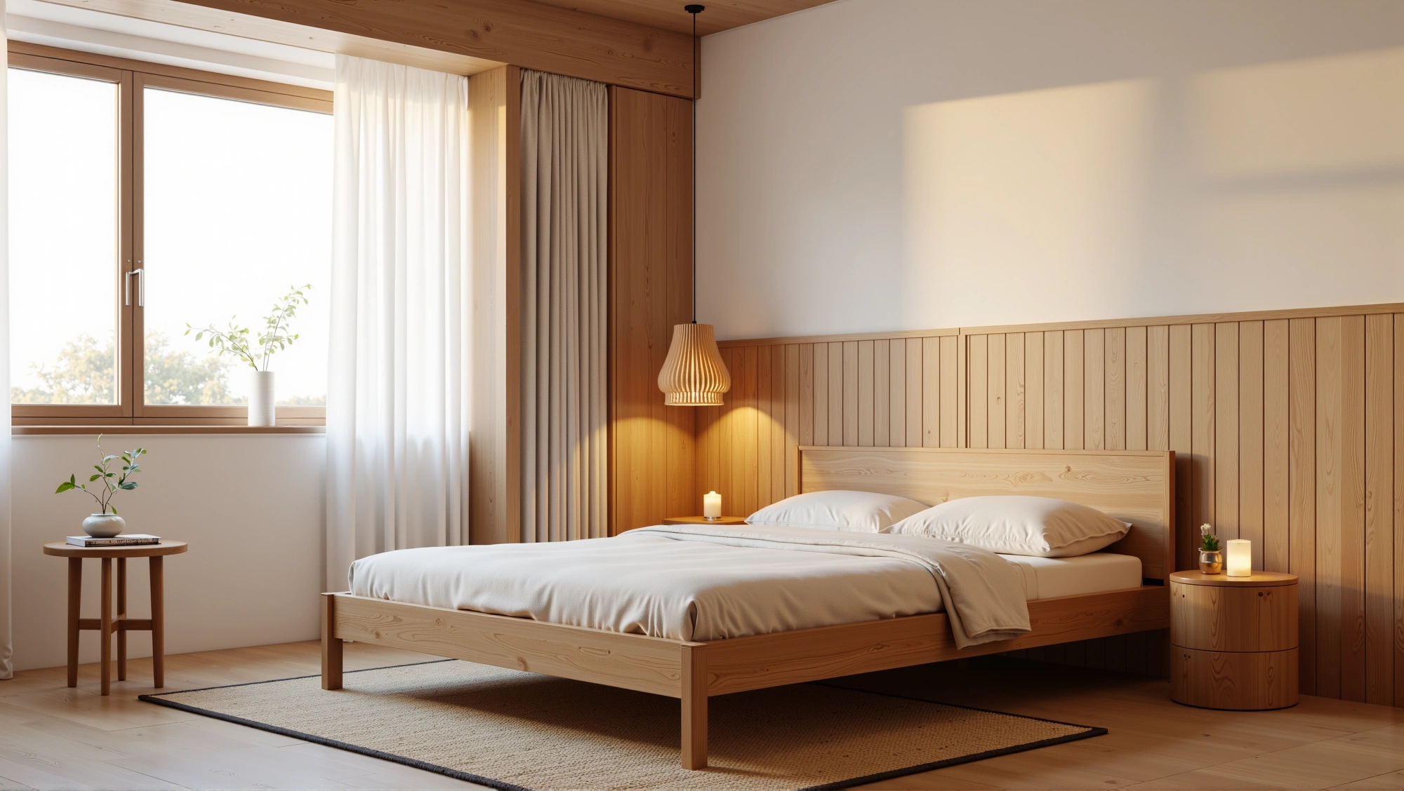 Light Wood Retreat Cozy Bedroom in Warm Glow Bedroom 3