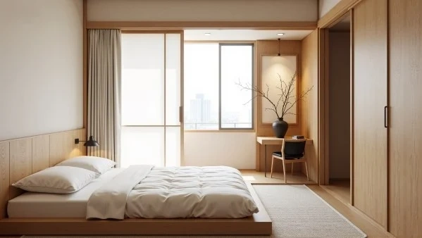 Light Zen with Natural Wood A Quiet Bedroom