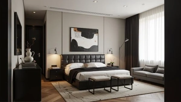 Dark Elegant Luxury Textured Bedroom bedroom