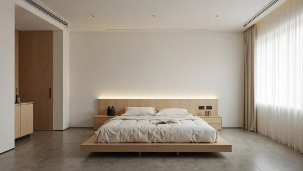 Plain & Gentle Realm: A Quiet Bedroom bedroom