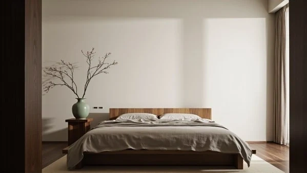 Wood-Vibe Plain Home: A Serene Bedroom