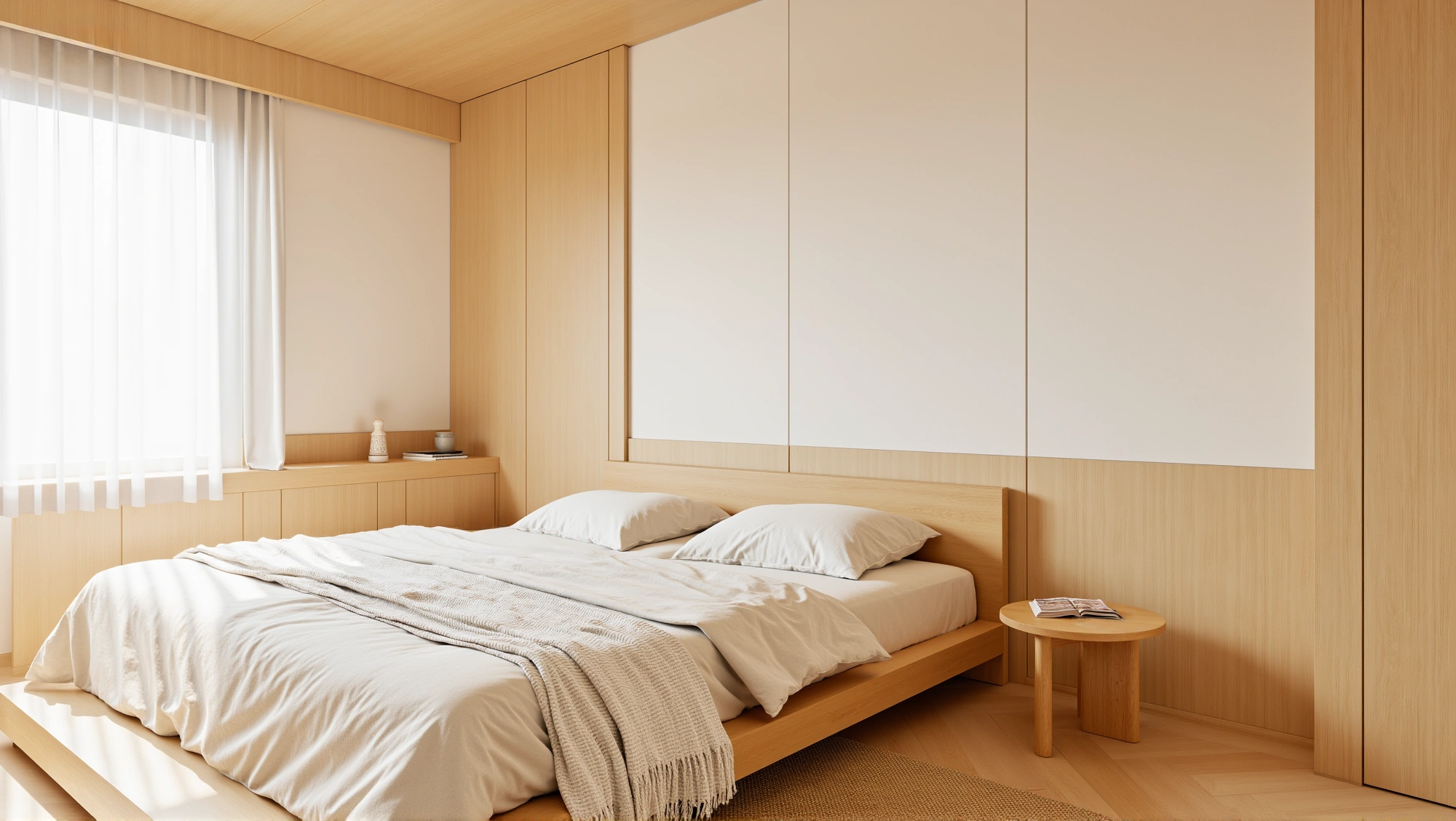 Light Wood Soft Glow Bedroom Bedroom 1