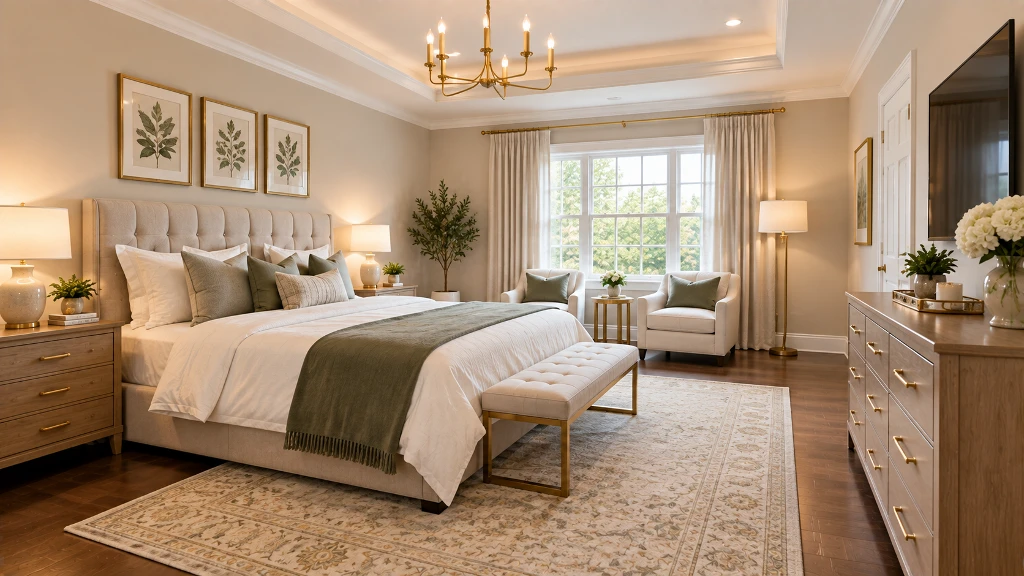 Modern Luxury White Bedroom Interior Rendering(LRMSXD0819)-Living room