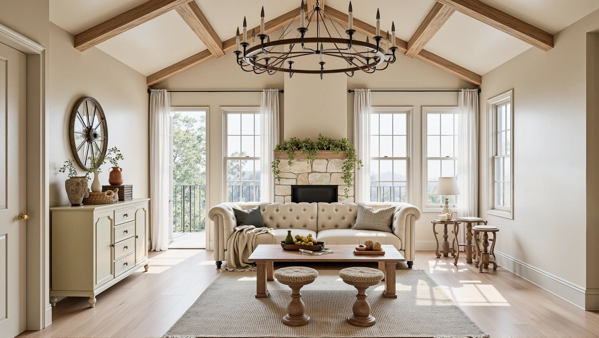 Natural and Rustic Rural Home Living room 3