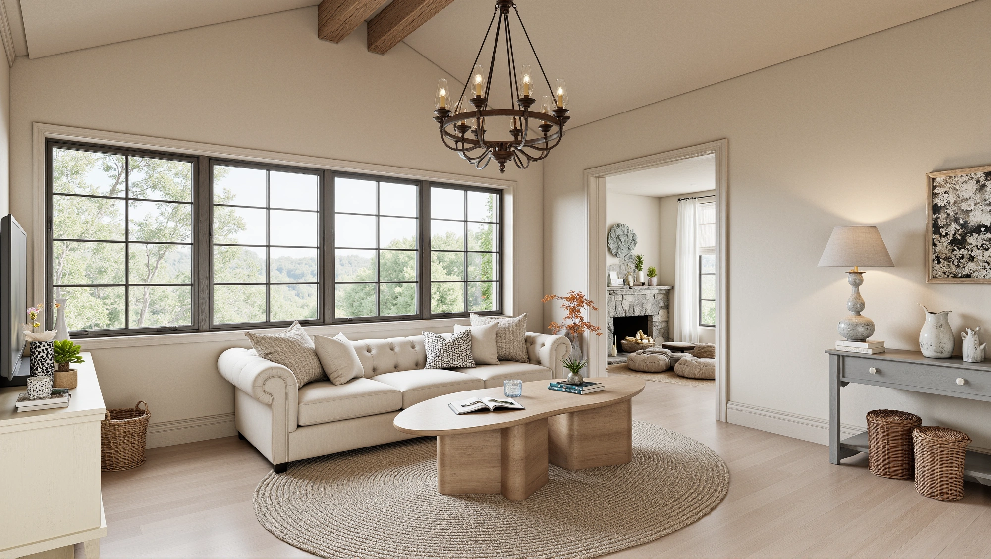 Natural and Rustic Rural Home Living room 4