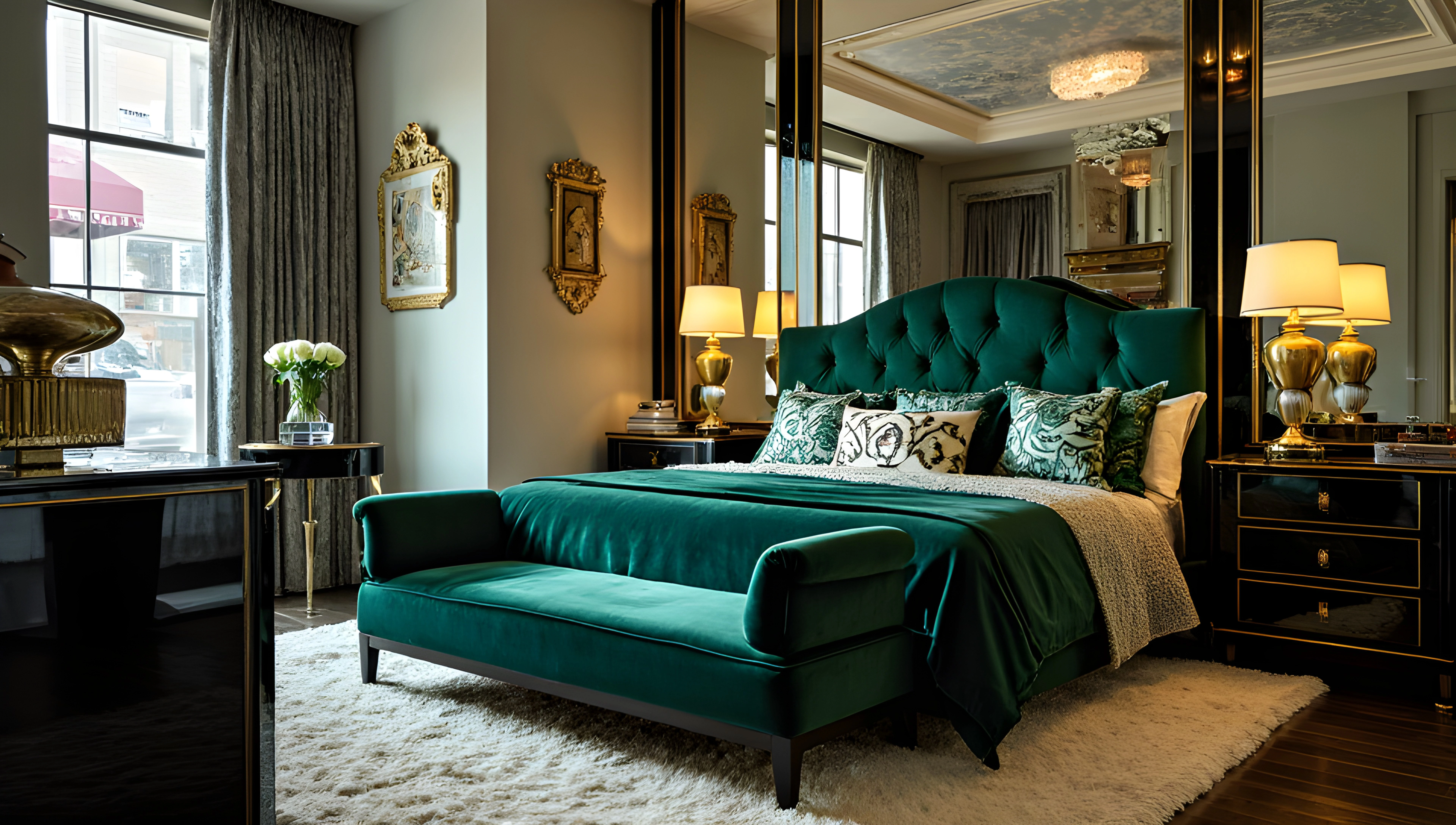 Luxurious and Elegant Dark Green Bedroom Bedroom 2