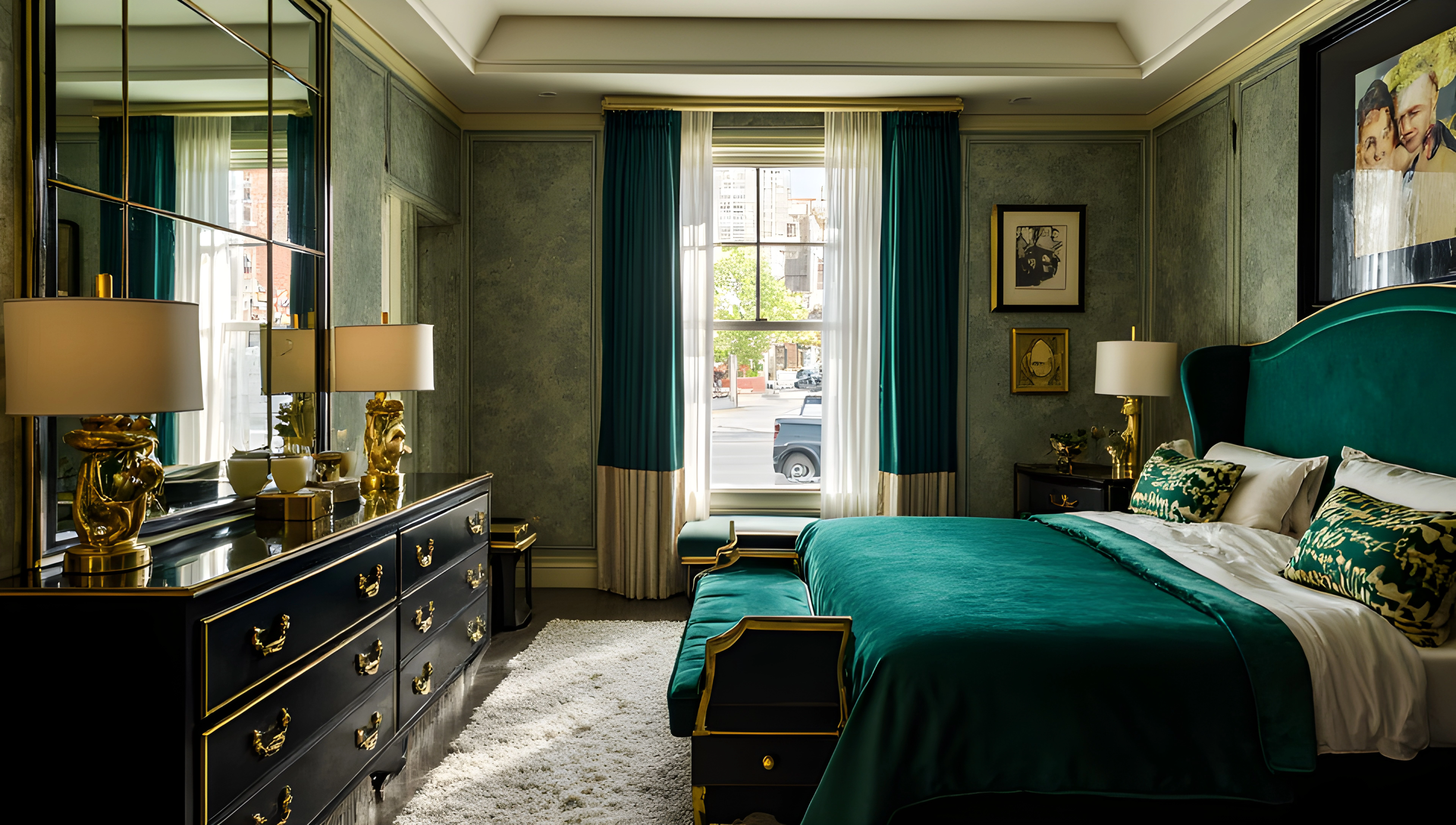 Luxurious and Elegant Dark Green Bedroom Bedroom 3