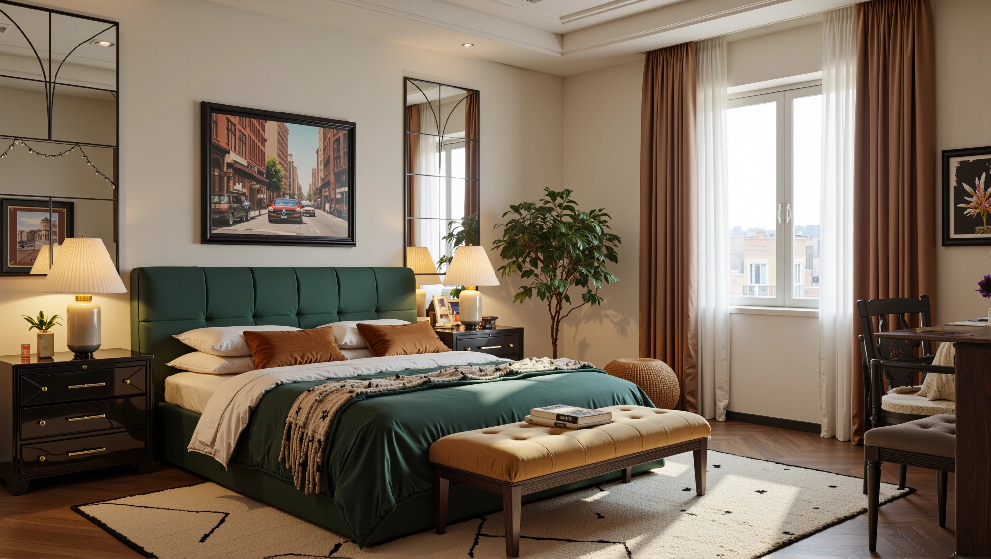 Luxurious and Elegant Dark Green Bedroom Bedroom 4