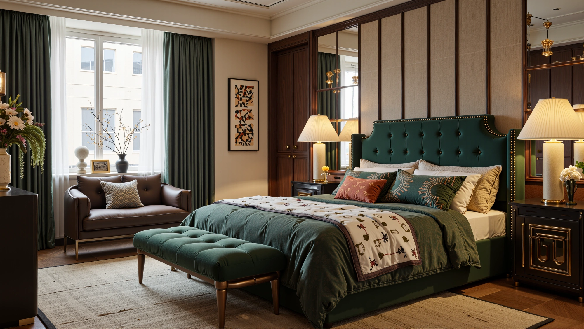 Luxurious and Elegant Dark Green Bedroom Bedroom 5