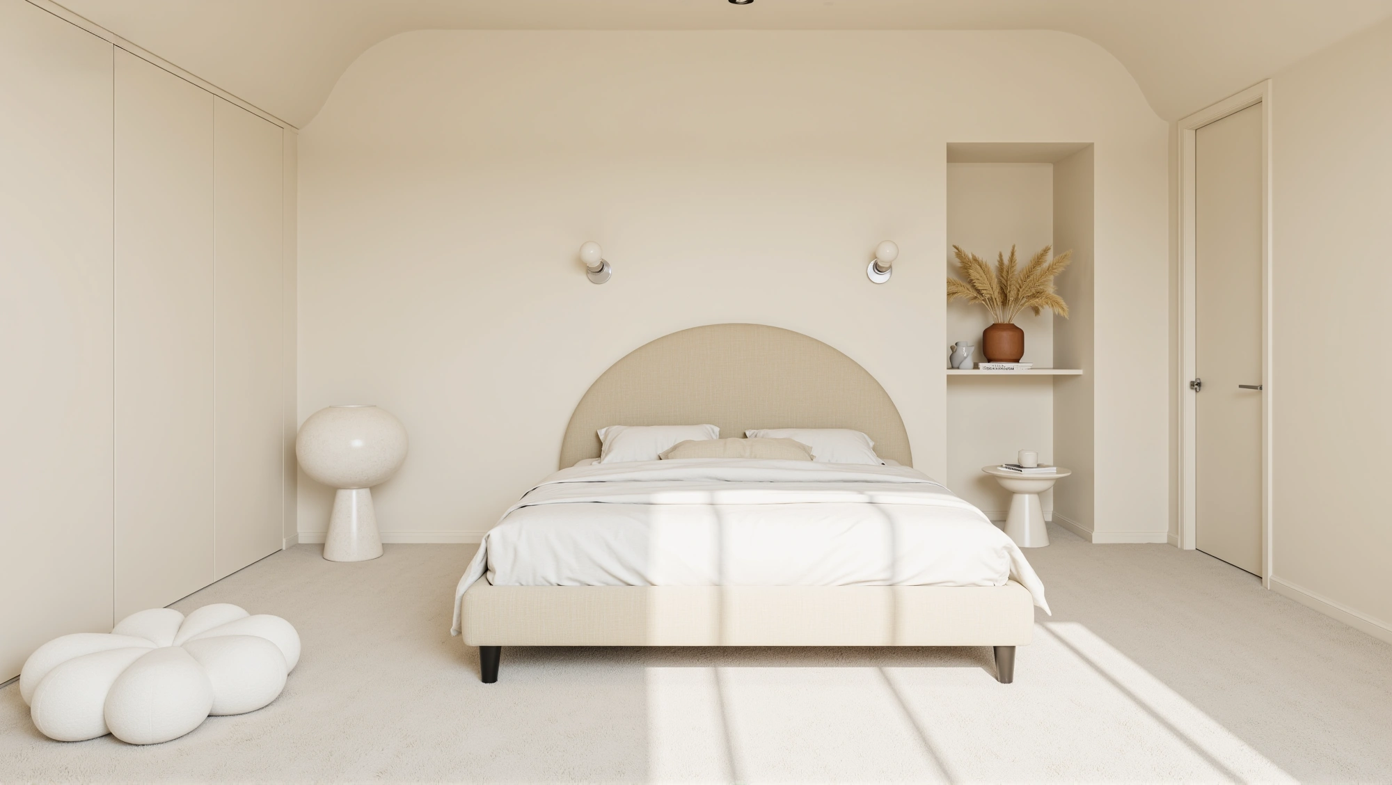 Cream Apricot’s Soft Arc Retreat Description Bedroom 4