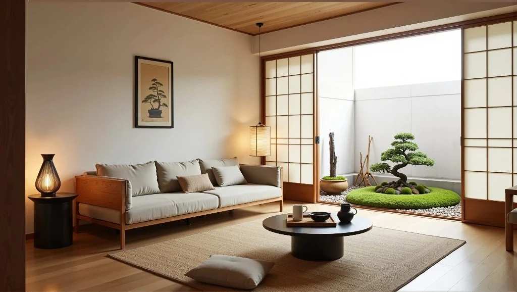 Japanese Dialogue Between Nature and Tranquility living-room
