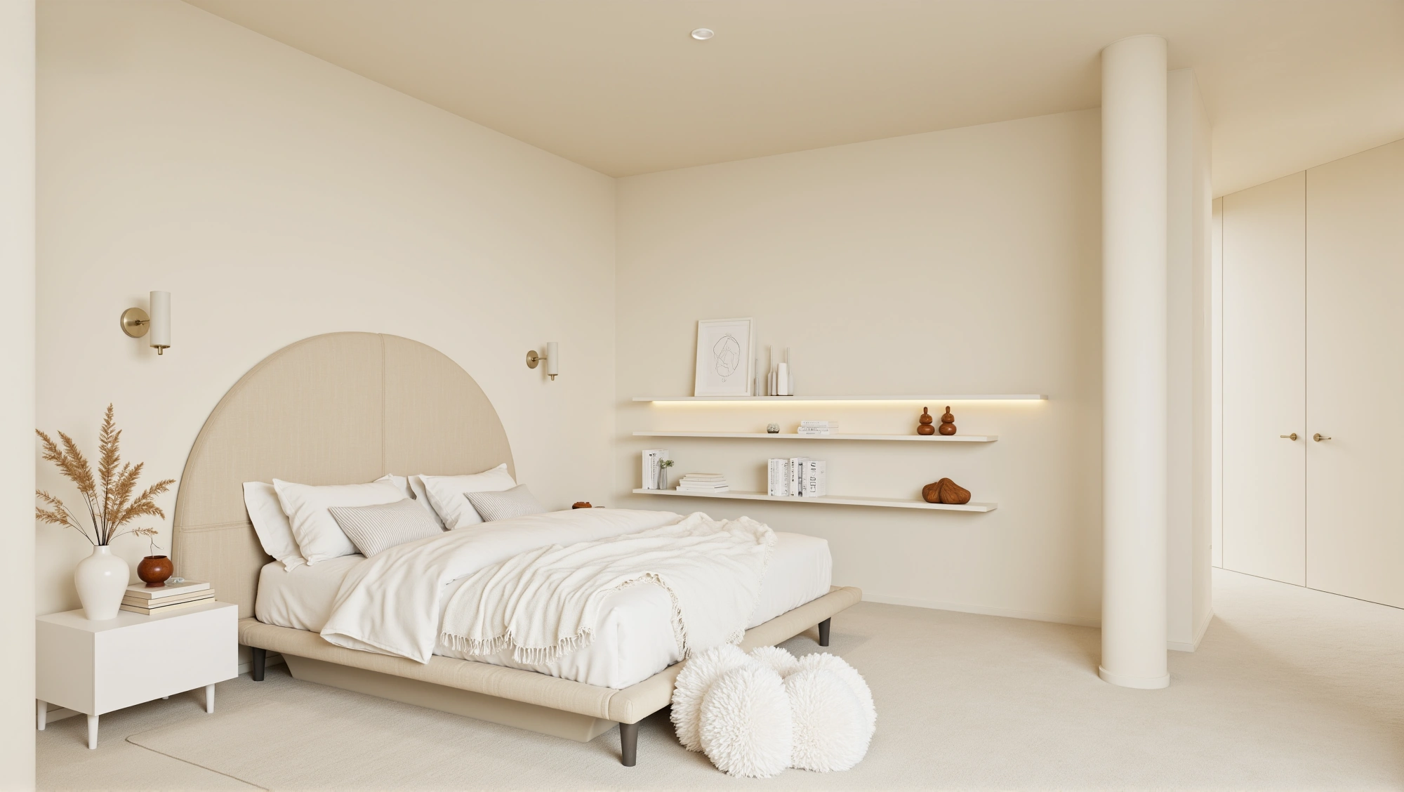 Cream Apricot’s Soft Arc Retreat Description Bedroom 2