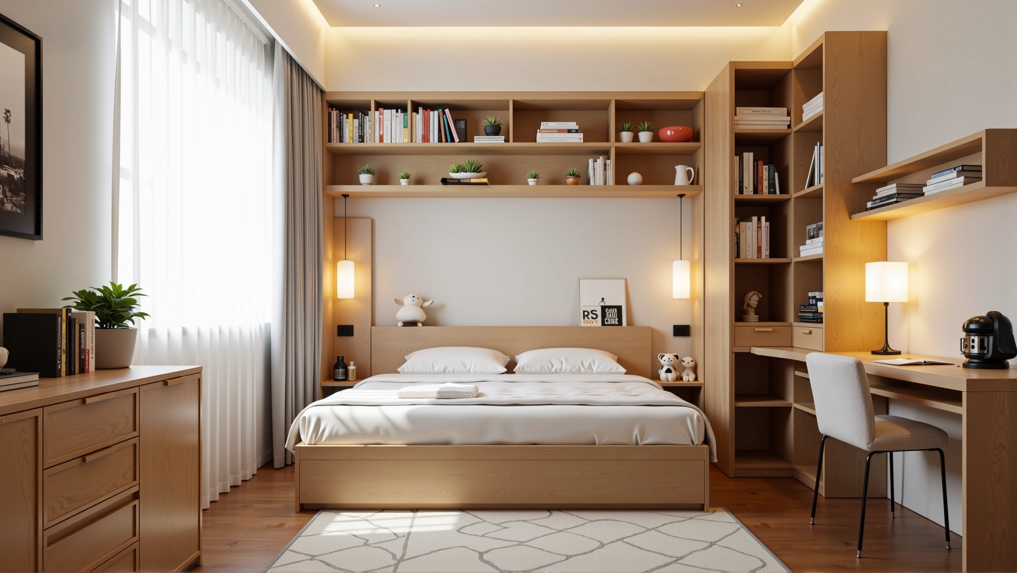 Wooden Relaxed Organized Aesthetic of Cozy Bedroom Bedroom 2