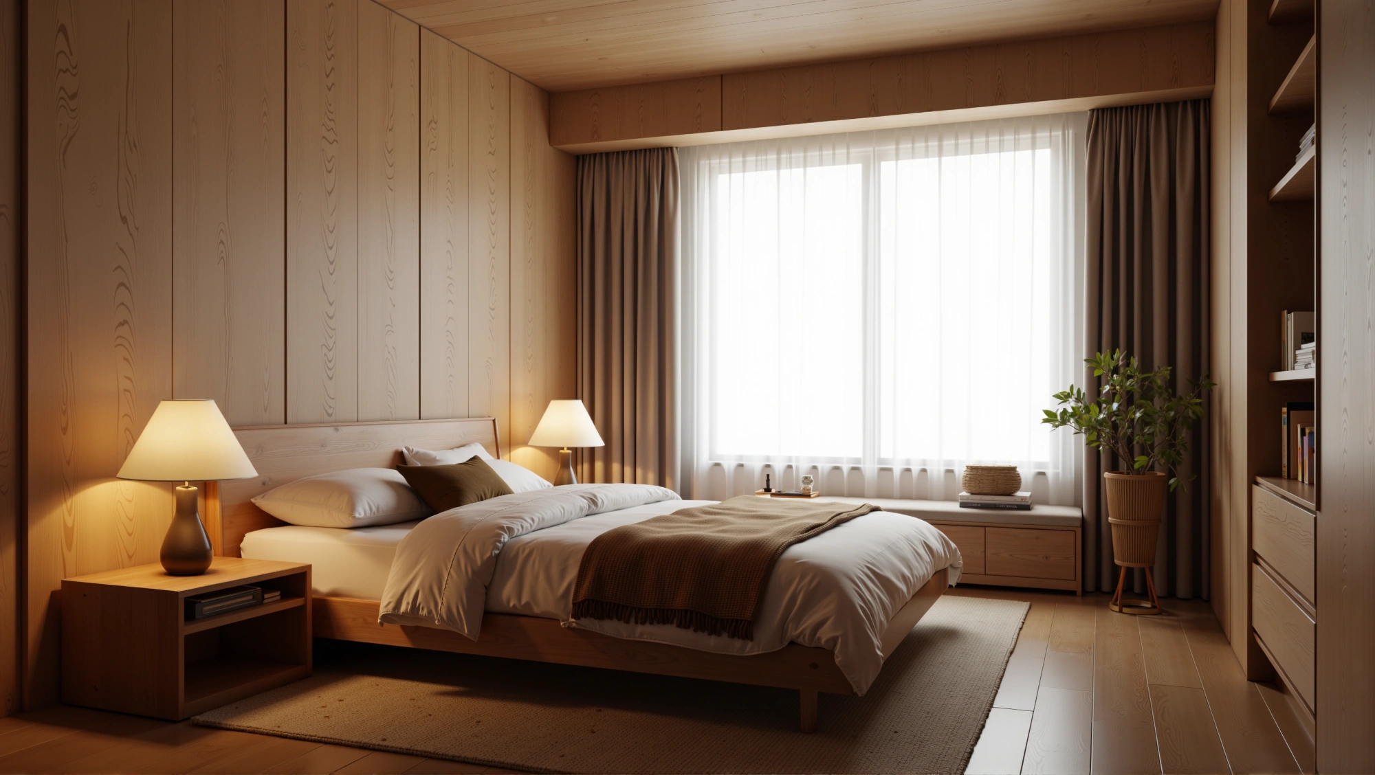 Wooden Integrated Storage Cozy Bedroom Bedroom 3