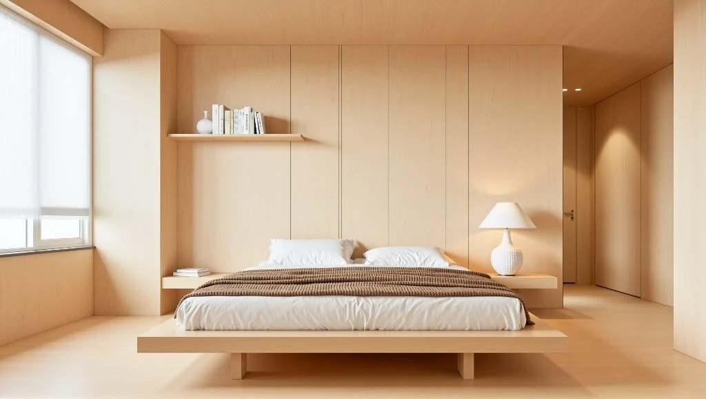 Wooden Cocoon Minimal Wood Bedroom bedroom