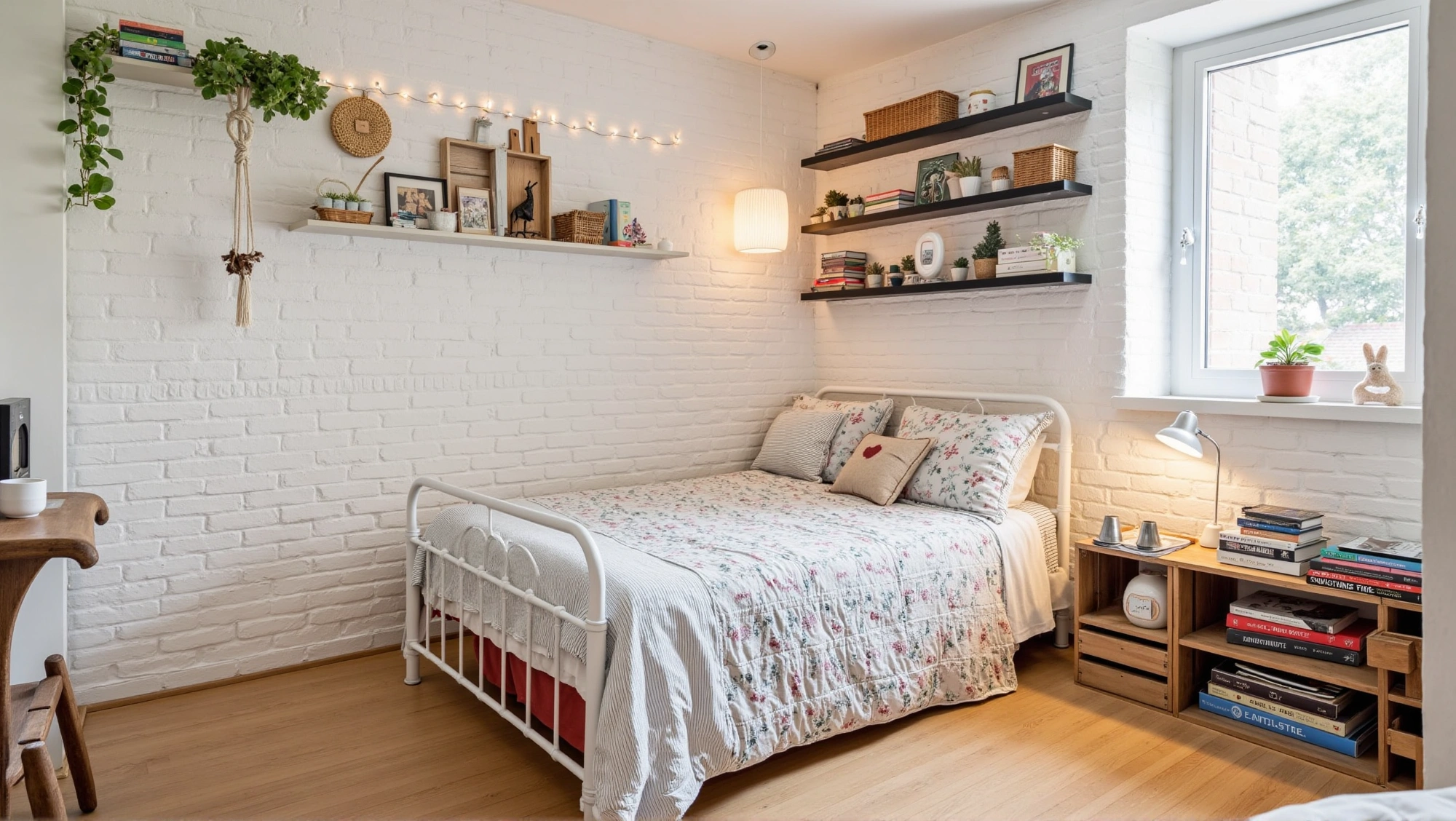 White Brick Haven Nordic Farmhouse Bedroom Bedroom 1