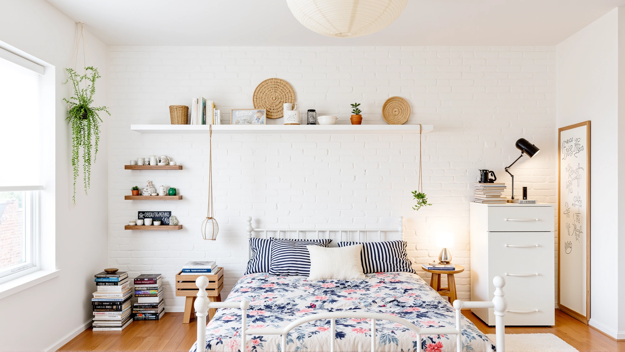 White Brick Haven Nordic Farmhouse Bedroom Bedroom 1